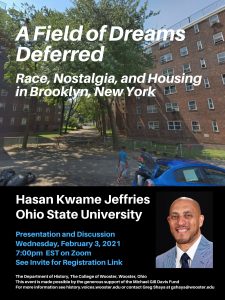 Poster for Hasan Jeffries Talk